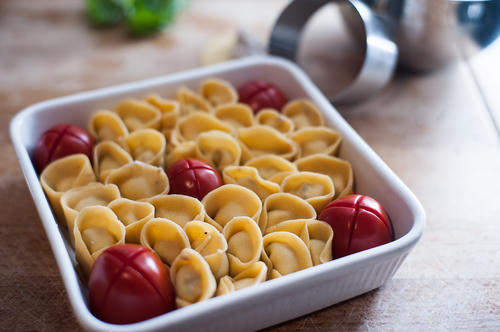 Pilz-Ricotta Tortellini aus dem Ofen